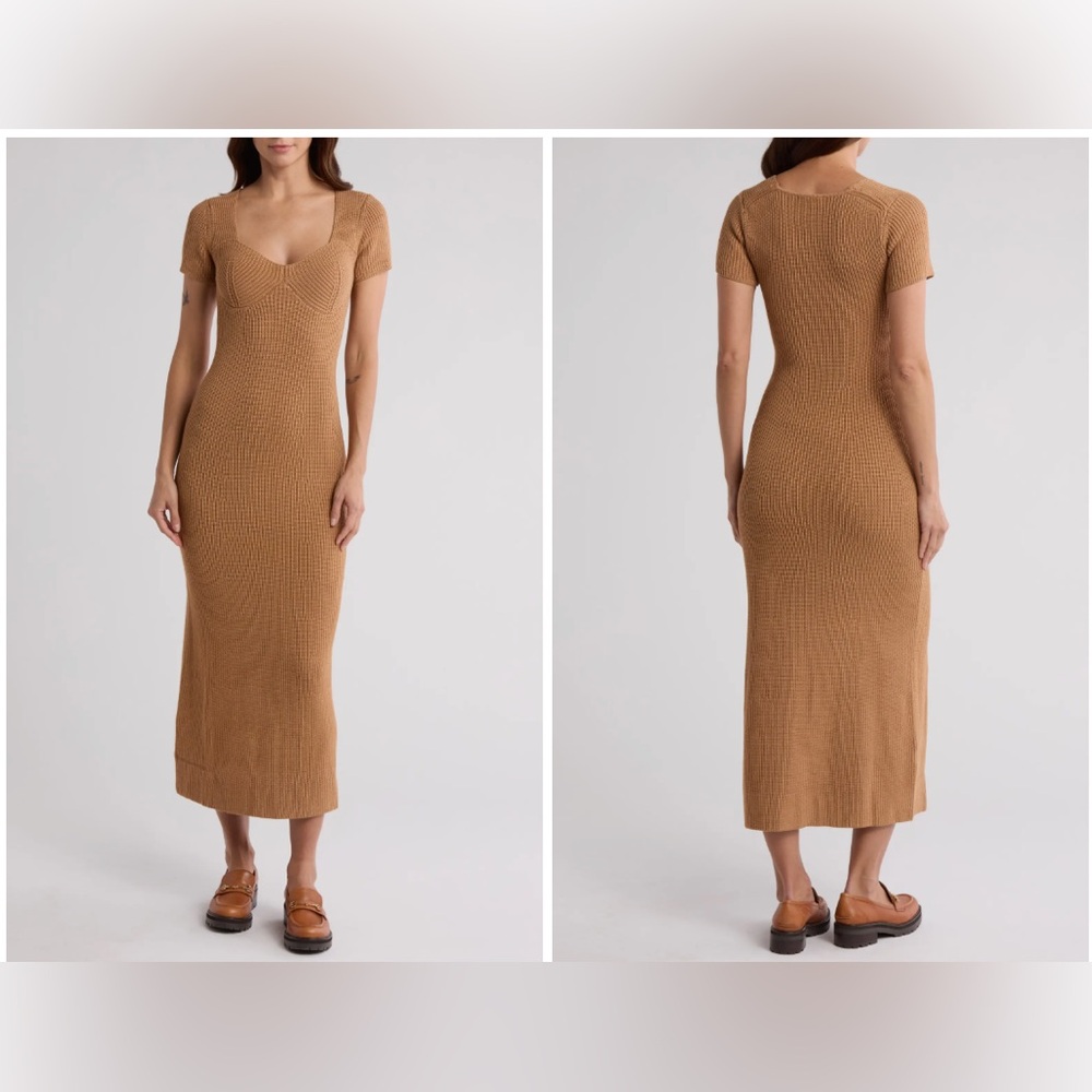 Staud Camden Short Sleeve Maxi Sweater Dress